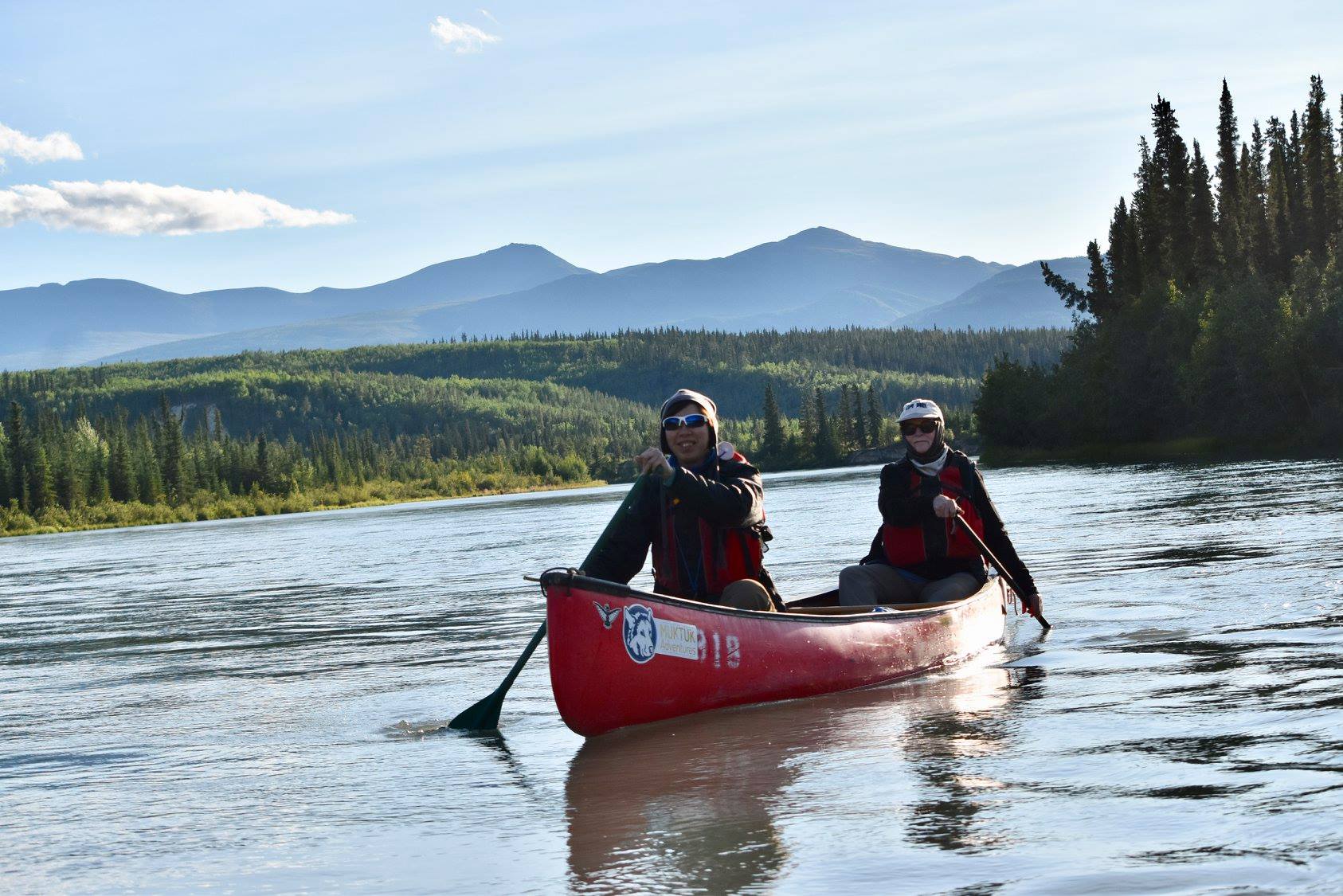 paddling under midnight sun